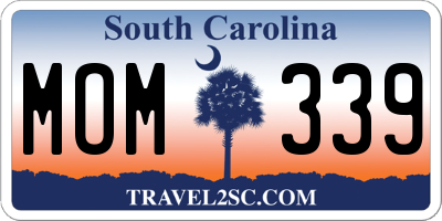 SC license plate MOM339