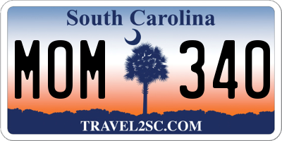 SC license plate MOM340