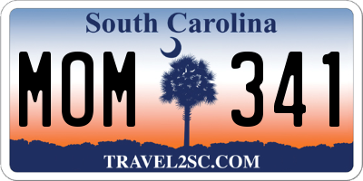 SC license plate MOM341