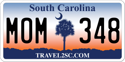 SC license plate MOM348