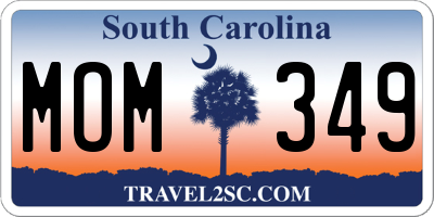 SC license plate MOM349