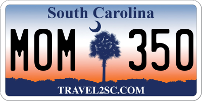 SC license plate MOM350