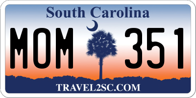 SC license plate MOM351