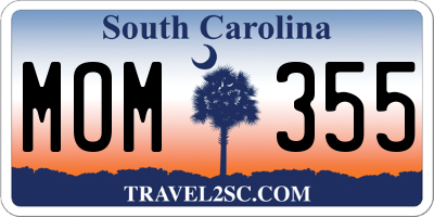 SC license plate MOM355