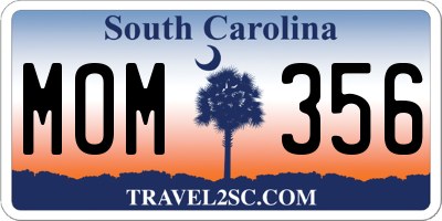 SC license plate MOM356