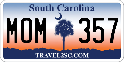 SC license plate MOM357