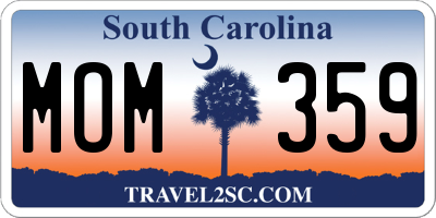 SC license plate MOM359