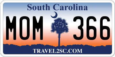 SC license plate MOM366