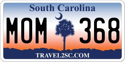 SC license plate MOM368