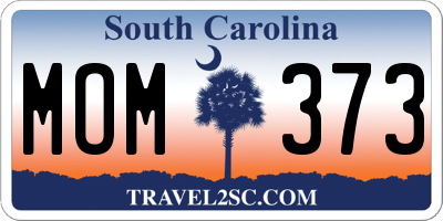 SC license plate MOM373