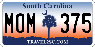 SC license plate MOM375