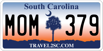 SC license plate MOM379