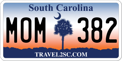 SC license plate MOM382
