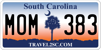 SC license plate MOM383