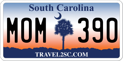 SC license plate MOM390