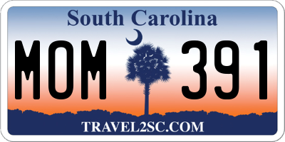 SC license plate MOM391