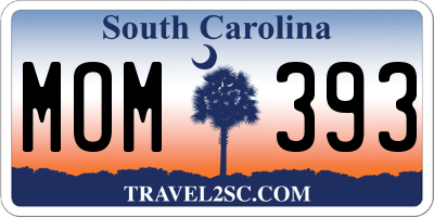 SC license plate MOM393