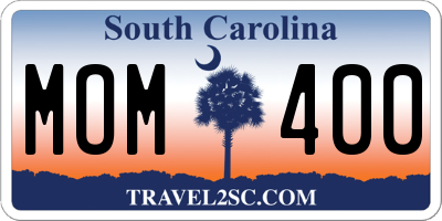 SC license plate MOM400