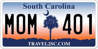 SC license plate MOM401