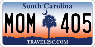 SC license plate MOM405