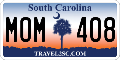 SC license plate MOM408
