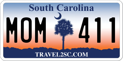 SC license plate MOM411