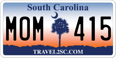 SC license plate MOM415
