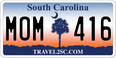 SC license plate MOM416