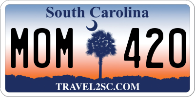 SC license plate MOM420