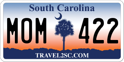SC license plate MOM422
