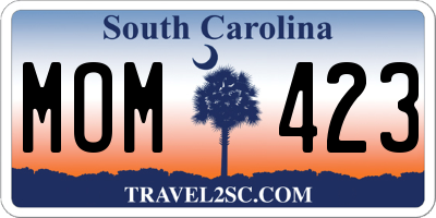 SC license plate MOM423