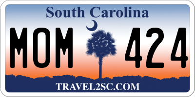 SC license plate MOM424
