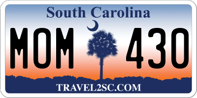 SC license plate MOM430