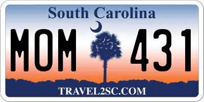 SC license plate MOM431