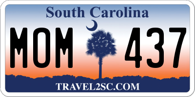 SC license plate MOM437
