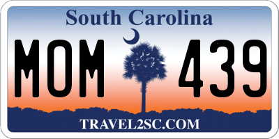 SC license plate MOM439