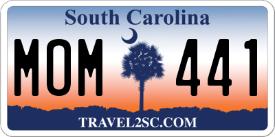 SC license plate MOM441