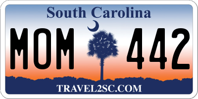 SC license plate MOM442