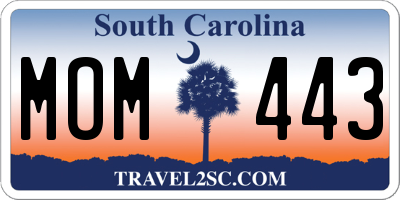 SC license plate MOM443