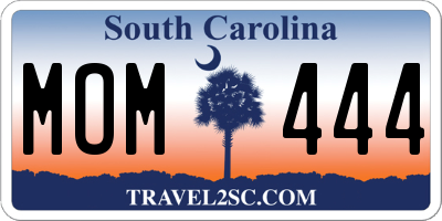SC license plate MOM444