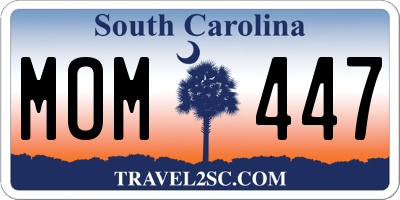 SC license plate MOM447