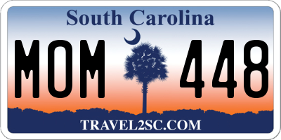 SC license plate MOM448