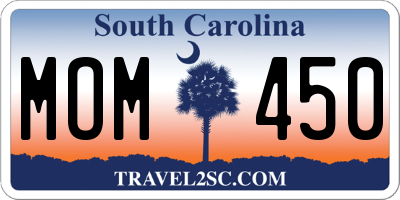 SC license plate MOM450