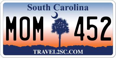 SC license plate MOM452