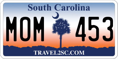 SC license plate MOM453