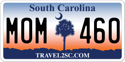 SC license plate MOM460