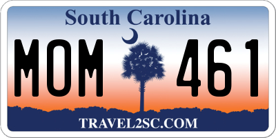 SC license plate MOM461