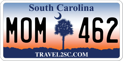 SC license plate MOM462