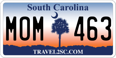 SC license plate MOM463