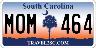 SC license plate MOM464